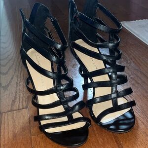 LC Lauren Conrad Black Strappy Heels